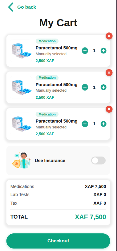 Prescription screen